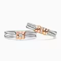 TOUPOP Sterling Silver/10k/14k/18k Moissanite Engraved Wedding Ring Set For Couples-0-2