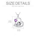 wholesale 925 Sterling Silver Mom Heart Shape Animal Pendant Necklaces for Women Girls Family Love Gift-0-90