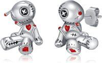 wholesale 925 Sterling Silver Voodoo Doll Stud Earrings - Gothic Jewelry for Women & Men-Voodoo Doll Stud Earrings