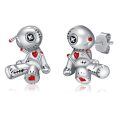 wholesale 925 Sterling Silver Voodoo Doll Stud Earrings - Gothic Jewelry for Women & Men-0-0