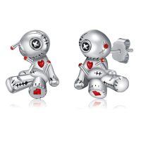 wholesale 925 Sterling Silver Voodoo Doll Stud Earrings - Gothic Jewelry for Women & Men-Voodoo Doll Stud Earrings