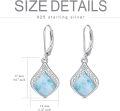 wholesale 925 Sterling Silver Teardrop White Opal Dangle Earrings for Women-0-46