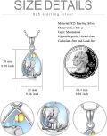 wholesale 925 Sterling Silver 925 Elephant Moonstone Urn Keepsake Memorial Jewelry for Ashes w/Funnel & Fill Kit-0-5