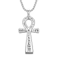 TOUPOP 925 Sterling Silver Ankh Cross Pendant Egyptian Protection Jewelry Gift-0-0