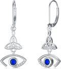 wholesale 925 Sterling Silver Evil Eye Drop Earrings - Halloween Gift for Women & Girls-0-0