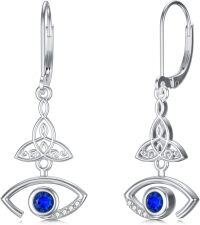 wholesale 925 Sterling Silver Evil Eye Drop Earrings - Halloween Gift for Women & Girls-Evil Eye