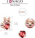 wholesale 925 Sterling Silver Pink Crystal Love Heart Fox Stud Earrings for Girls and Women-0-39