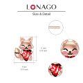 wholesale 925 Sterling Silver Cute Fox Holding Heart Earrings Wholesale Pink-0-39