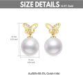 wholesale 14K Gold Freshwater Pearl Butterfly Infinity Stud Earrings for Women Gifts-0-4