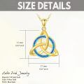 TOUPOP 14K Gold Turquoise Celtic Knot Necklace For Women Irish Jewelry Gift-0-3