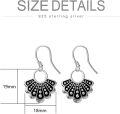 wholesale 925 Sterling Silver Black Shell Drop Earrings for Women RBG Dissent Collar Inspired Jewelry-0-4
