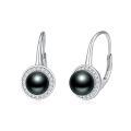 TOUPOP 14K Gold Freshwater Cultured Tahitian Black Pearl Stud Earrings-0-0
