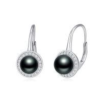 TOUPOP 14K Gold Freshwater Cultured Tahitian Black Pearl Stud Earrings-undefined