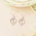 TOUPOP Sterling Silver Rose Heart Butterfly Initial E Letter Drop Dangle Earrings-0-3