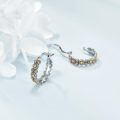 wholesale 925 Sterling Silver Daisy Floral Hoops - Elegant Ear Cuffs for Women's Gifts-0-4
