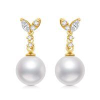 TOUPOP 14K Gold Pearl Dangle Earrings For Women Birthday Gifts-undefined