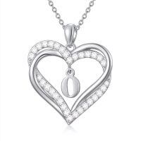 TOUPOP Sterling Silver Heart Initial A-Z Letter Pendant Necklace Gift-undefined