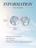 TOUPOP Sterling Silver Moonstone Yoga Lotus Tree Of Life Sea Turtle Butterfly Celtic Knot Elephant Stud Earrings-0-5
