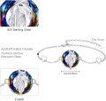 wholesale 925 Sterling Silver Rainbow Crystal Horse Head Charm Bracelet for Women and Girls - Adjustable Length Animal -0-4