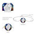 wholesale 925 Sterling Silver Horse Head Rainbow Crystal Heart Link Bracelet-0-4