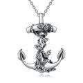wholesale 925 Sterling Silver Anchor Pendant Necklace Wholesale With Rope Detail-0-6