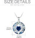 wholesale TOUPOP Tree Of Life Necklace For Women 925 Sterling Silver Heart Tree Of Life Pendant With Sapphire Jewelry Gift For Women Wife Sister Her Mom Daughter Christmas Gift Birthday Gift Mothers Day Gift -0-3