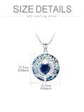 TOUPOP Sterling Silver Sapphire Tree Of Life Heart Pendant Necklace-0-3