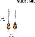 wholesale Sterling Silver Austrian Crystal Vintage Drop Dangle Leverback Earrings-0-7