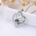 wholesale 925 Sterling Silver Heart Necklace with 100 Languages I Love You Projection Stone, Romantic Gift for Women-0-1