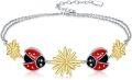 wholesale 925 Sterling Silver Daisy & Ladybug Charm Bracelet - Hypoallergenic Animal s for Women-0-0