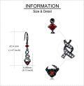 wholesale 925 Sterling Silver Red Crystal Twist Flower Drop Earrings  for Women-0-3