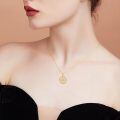 wholesale 14k Gold Compass Pendant Necklace With Lab Diamond Accents And Directional Markers-0-1