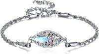 wholesale 925 Sterling Silver Hummingbird & Shell Design Abalone Inlay Rope Chain Bracelet for Women-hummingbird