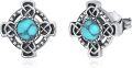 wholesale 925 Sterling Silver Turquoise Celtic Knot Stud Earrings - Viking  for Him & Her-0-0