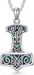 wholesale 925 Sterling Silver Thor's Hammer Mjolnir Viking Symbol Pendant Necklace for Men & Women-0-0