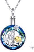 wholesale TOUPOP Elephant Urn Necklace For Ashes Sterling Silver Crystal Cremation Jewelry -0-0