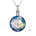 TOUPOP Sterling Silver Crystal Elephant Urn Necklace For Ashes-0-0