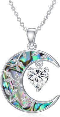 wholesale 925 Sterling Silver Abalone Shell Heart Cross Moon Star Pendant Necklace for Women Gifts-12-Style 12