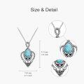 wholesale 925 Sterling Silver Anchor Pendant Necklace With Pear Shaped Larimar Stone For Women-0-1