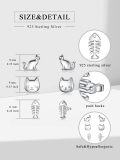 wholesale 925 Sterling Silver Cat & Fishbone Stud Earring Sets for Women (3 pairs)-0-1