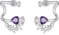 wholesale 925 Sterling Silver Scottish Thistle Stud Earrings for Women Purple Flower Jewelry-0-0