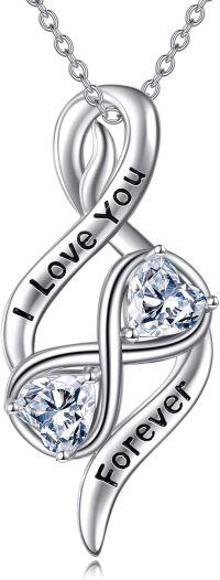 wholesale 925 Sterling Silver I Love You Forever Heart Infinity Pendant Necklace s for Women-Infinity