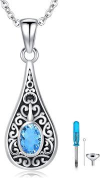 wholesale Sterling Silver Teardrop Urn Necklace for Ashes Men Women-04-03-Teardrop-March+Text-04-03-Teardrop-March-04-03-Teardrop-March+Text-04-03-Teardrop-March