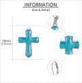 wholesale 925 Sterling Silver Turquoise Stone Cross Dangle Drop Earrings for Women-0-4