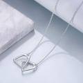 wholesale 925 Sterling Silver Heart-Shaped Pendant Chain Necklace-0-4