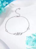 wholesale 925 Sterling Silver Heart & Infinity Link Bracelet w/Adjustable Closure - Elegant Holiday Gift for Her-0-1