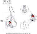 wholesale 925 Sterling Silver Heart-Shaped Santa Claus with Snowflake and Bell Drop Earrings for Women - Hypoallergenic Christmas Gift Ideas-0-0