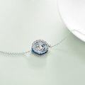 wholesale 925 Sterling Silver Blue Crystal Tree of Life Charm Anklet for Women Girls  6-8 Adjustable Chain Length-0-3