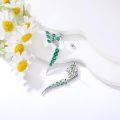 wholesale 925 Sterling Silver Green Emerald & Cubic Zirconia Tree Branch Drop Earrings-0-4