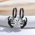 wholesale Sterling Silver Skeleton Hand Skull Hoop Earrings Halloween Gothic Jewelry Gifts-0-10